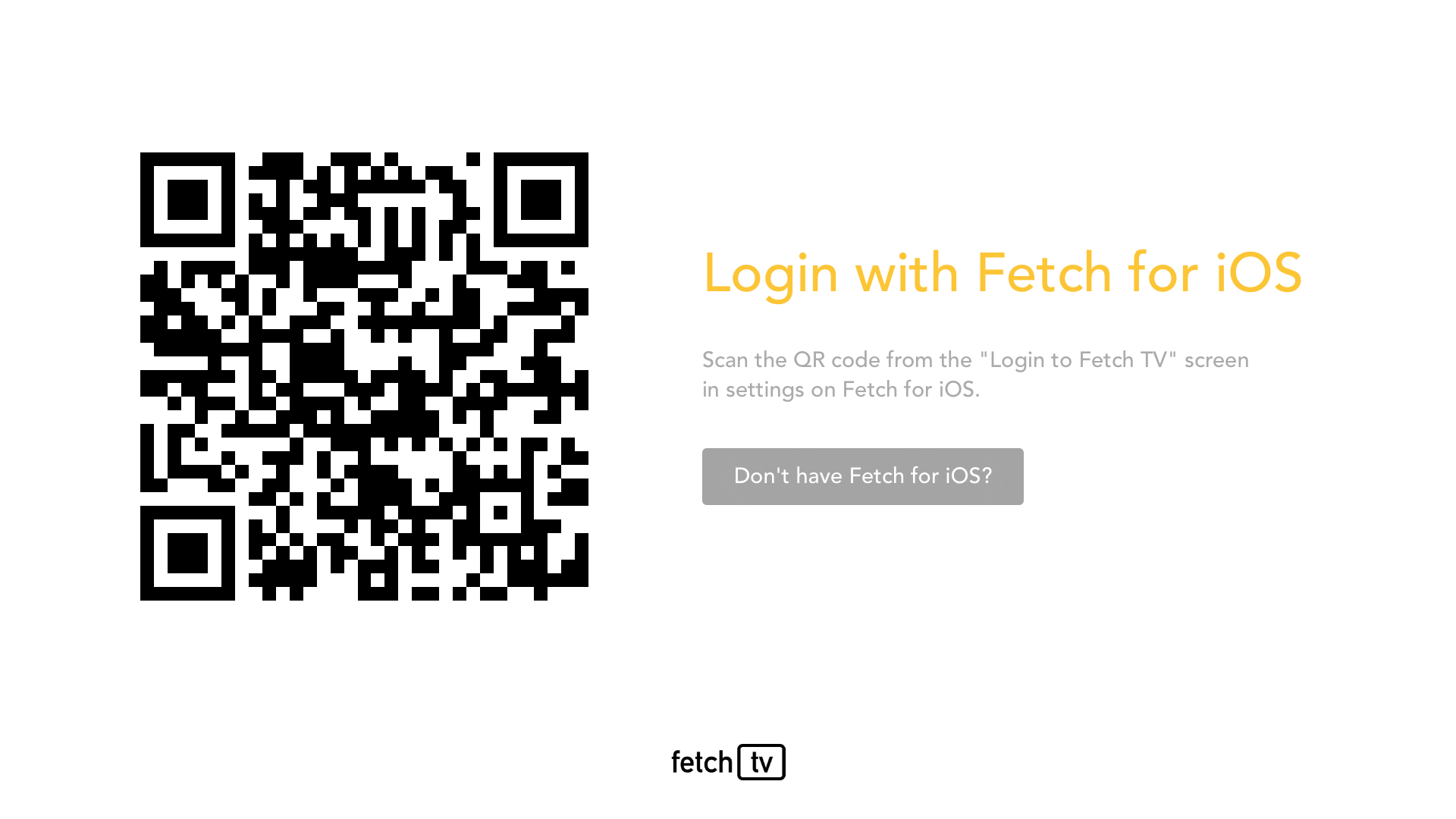 Fetch TV Login Flow