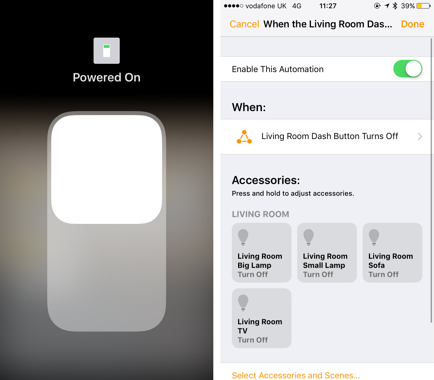 Amazon Dash automation in iOS Home