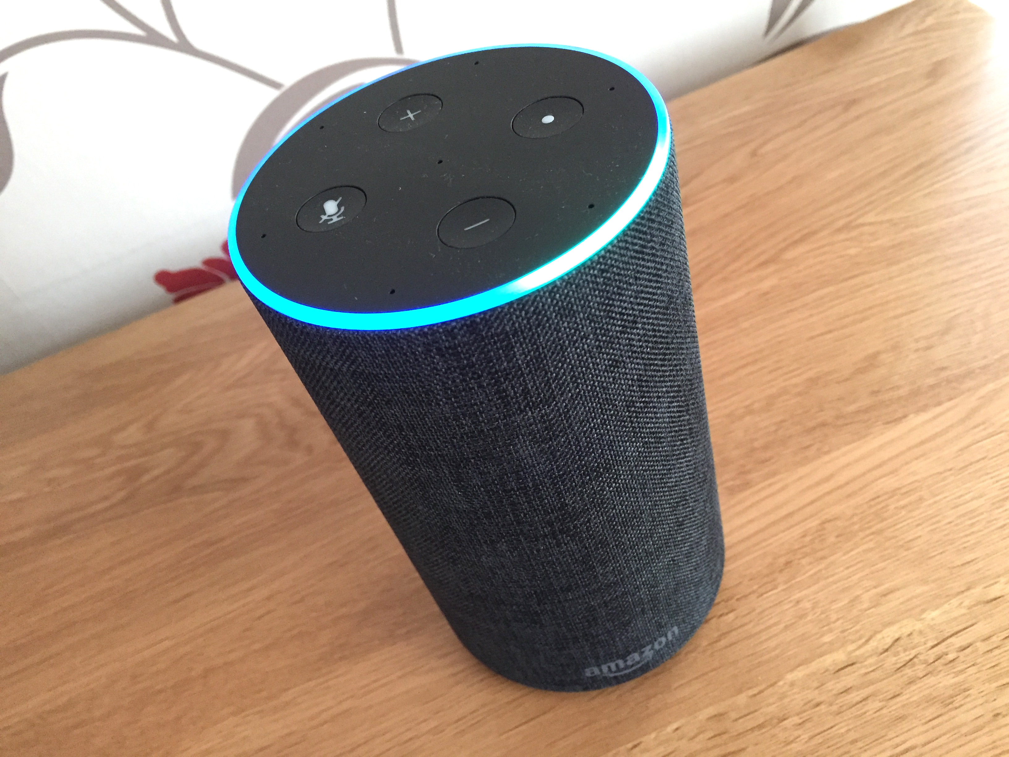 A picture of an Amazon Echo