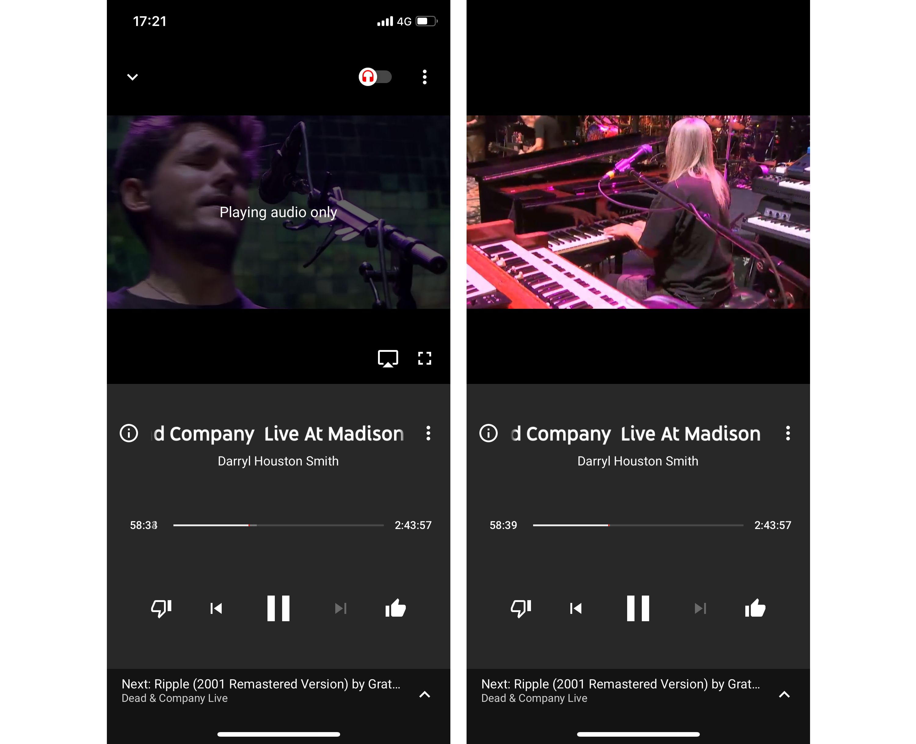 YouTube Music Audio only mode